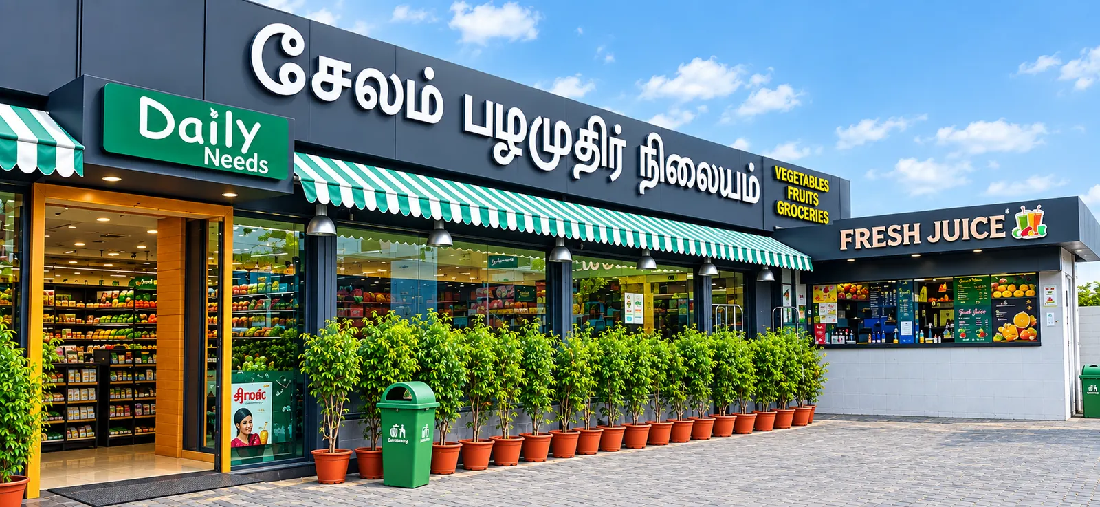 Salem Pazhamuthir Nilaiyam store front at State Bank Colony, Salem (view 2)